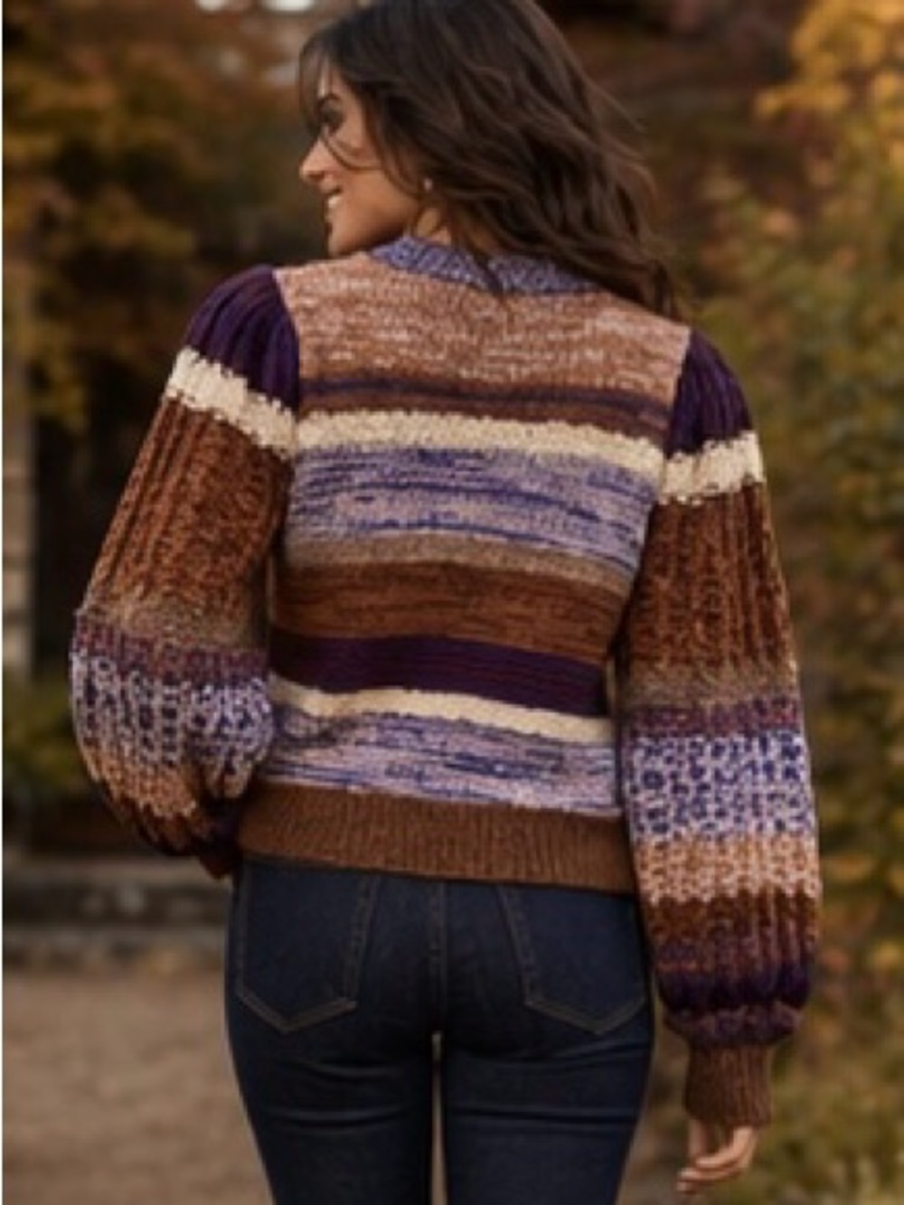 Ulla Johnson Samara Wool Alpaca Patchwork Stripe Balloon Sweater S Ghosts TV - Picture 15 of 16